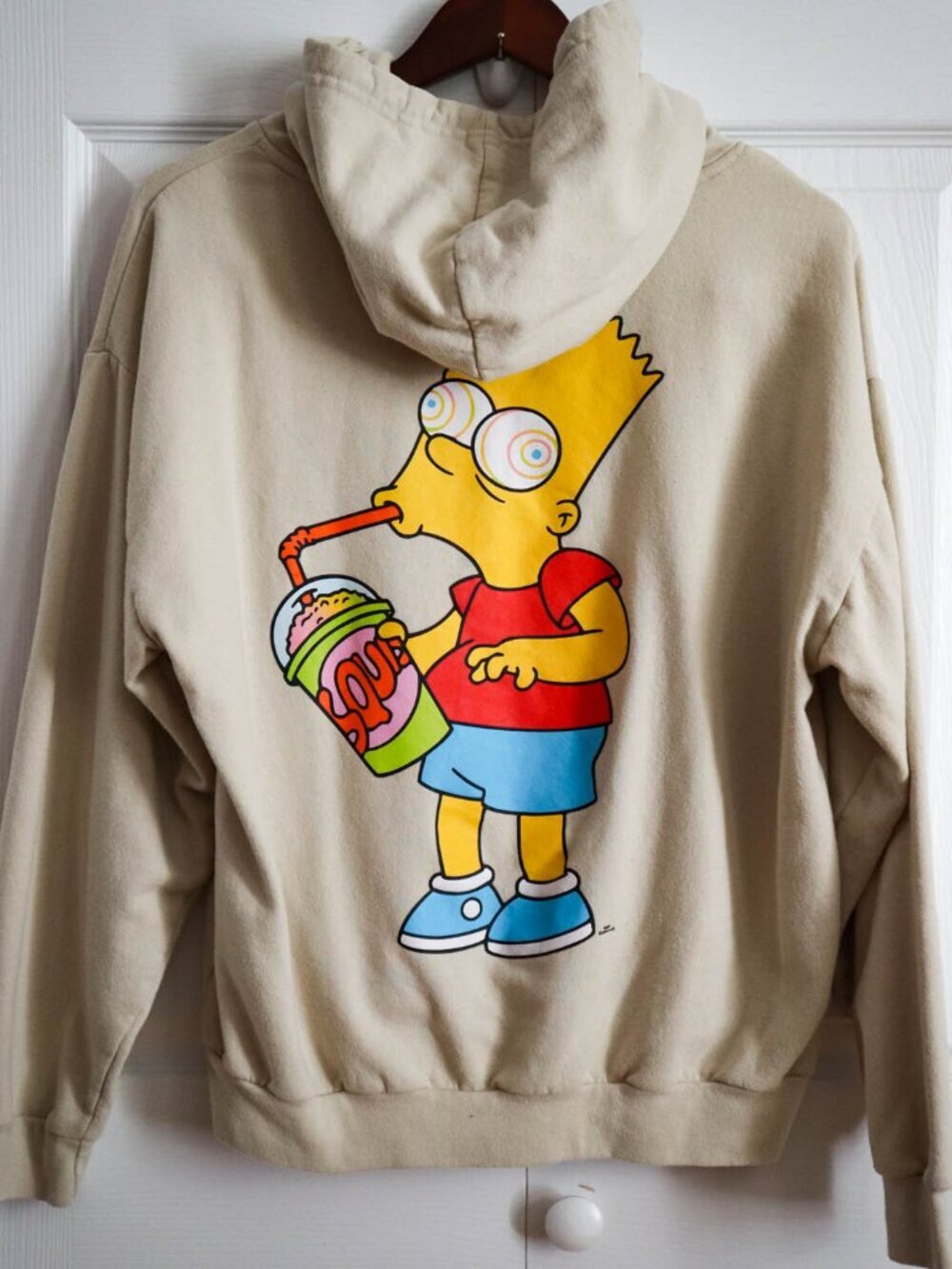 The Simpsons Bart Squishee Hooded Sweatshirt Offically Licensed Men's Sz M